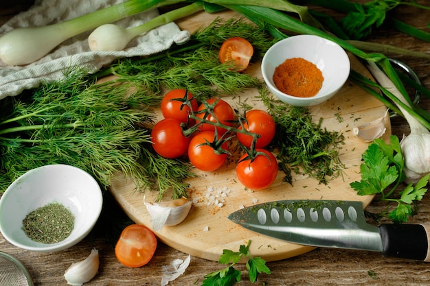 Składniki przygotowane do gotowania